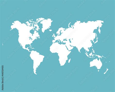 World Map For Infographic Silhouette World Map Stock Vector Adobe Stock
