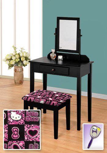 Press and hold the button to adjust brightness. New Black Wooden Make Up Vanity Table with Mirror & Hello ...