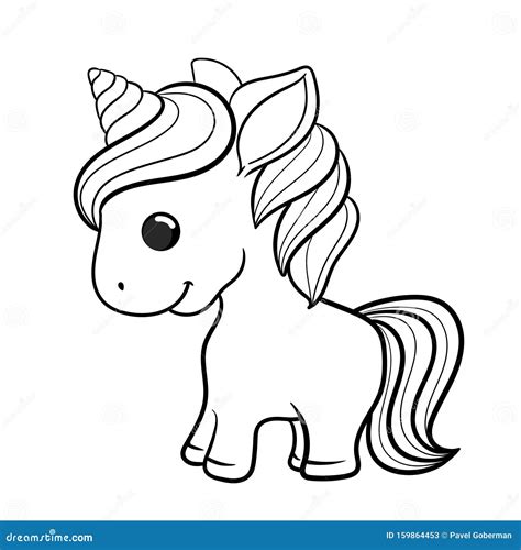 Unicorn Vector Horse Colored Book Black And White Sticker Icon