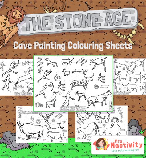 The Stone Age Cave Painting Colouring Sheets Cave Painting Resources