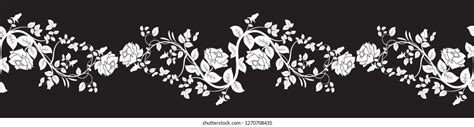 Black White Flower Pattern Stock Vector Royalty Free 1087482530
