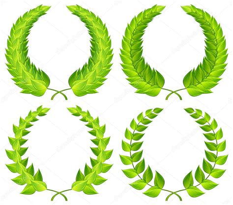 Green Laurel Wreaths Pattern Design Vector Illustration Premium Vector