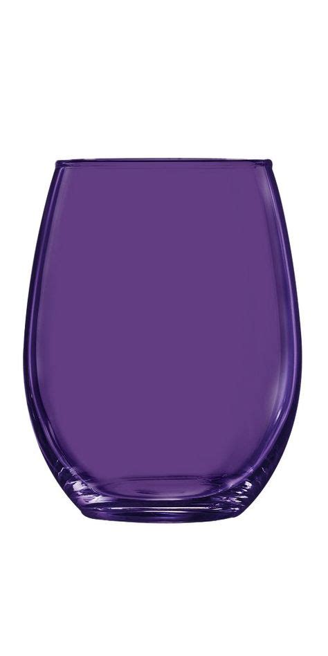 Purple Stemless Wine Glass Additional Colors Available 21 Oz Set Of 6 Purple Glass Purple