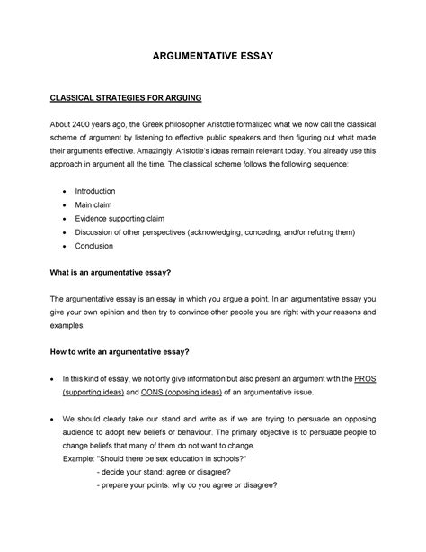 Argumentative Essay Ep3 Argumentative Essay Classical Strategies For Arguing About 2400 Years