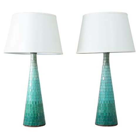 Pair Of Vintage Turquoise Lamps At 1stdibs