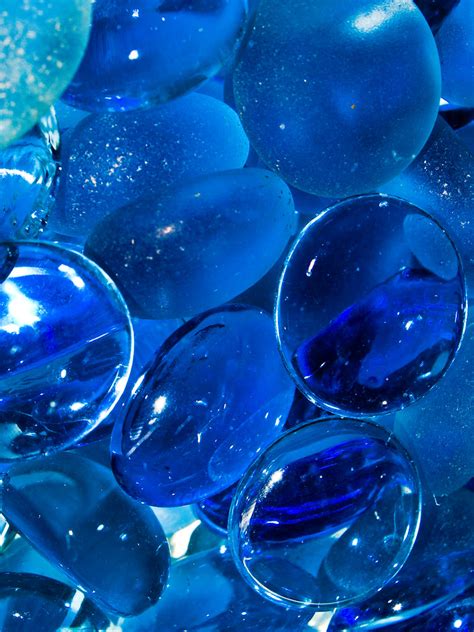Blue Beads | Blue glass beads in curved glass vase PERMISSIO… | Flickr
