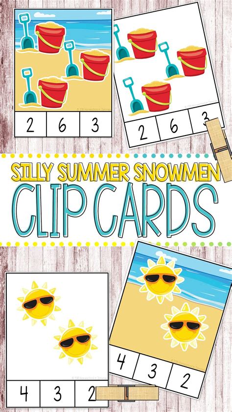 Silly Summer Snowmen Counting Clip Cards 1 20 Counting Clip Cards
