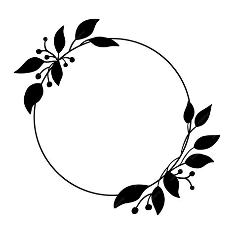 Premium Vector Vector Round Floral Frame With Leaves