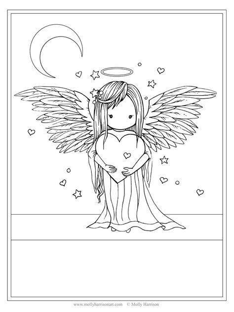 Print and color as often as you want. Molly Harrison | Angel coloring pages, Fairy coloring ...