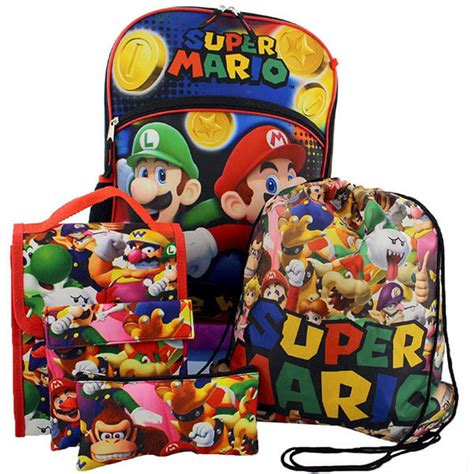 5 In 1 Super Mario 3d Backpack Set