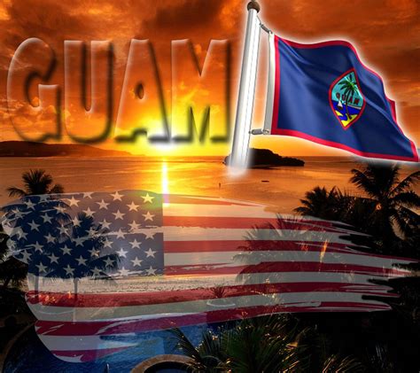 Download Sunset Guam Flag Wallpaper