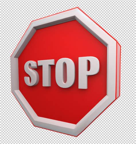 Premium PSD Traffic Sign Stop In 3d Png Transparent Background
