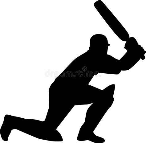 Silhouette De Joueur De Cricket Illustration De Vecteur Illustration