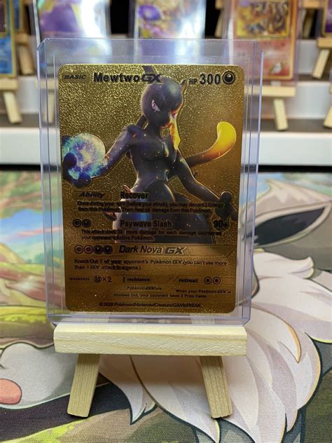 Mavin Pokemon Mewtwo Gx Gold Foil Pokemon Card