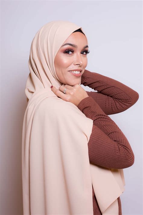 hijab mousseline nude opaque