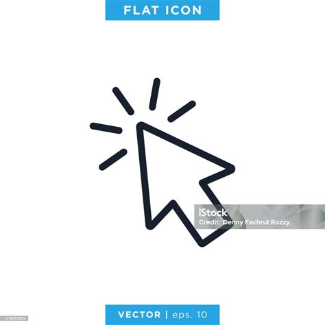 Ikon Panah Penunjuk Template Desain Ilustrasi Vektor Klik Tanda Tangan