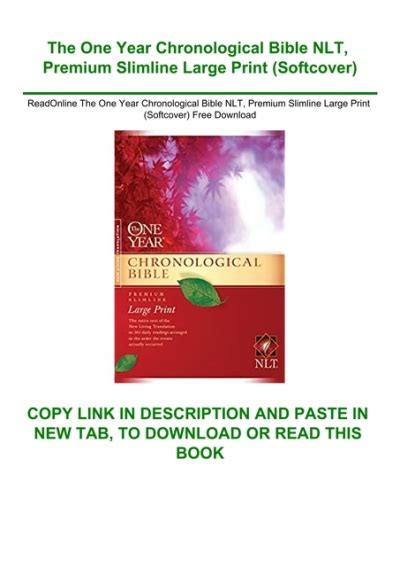 Readonline The One Year Chronological Bible Nlt Premium Slimline Large