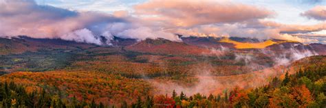 A Panoramic Autumn Sunrise In The Adirondacks Ny Oc 6000x2000 R