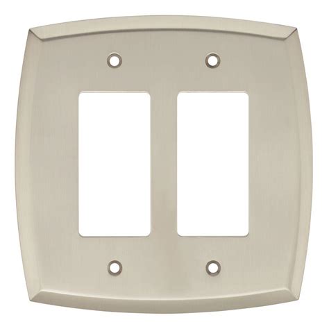 In bathrooms and kitchens, metal wall plates are a nice complement to fixtures and cabinet. Liberty Mandara Decorative Double Rocker Switch Plate, Brushed Nickel-W35607-SN-C - The Home Depot