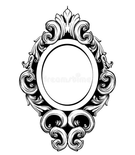 Vintage Mirror Frame Vector Baroque Rich Design Elements Decor Stock