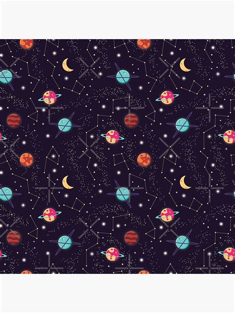Universe With Planets And Stars Seamless Pattern Cosmos Starry Night