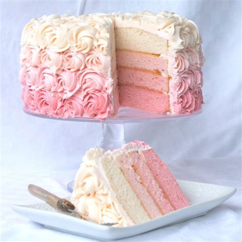 Pink Ombre Cake With Buttercream Frosting Swanky Recipes Simple