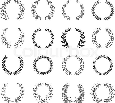 Laurel Wreaths Vector Collection Stock Vector Colourbox