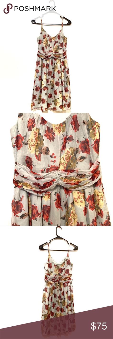 Anna Sui For Anthropologie Silk Floral Dress Anthropologie