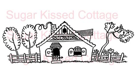 Items Similar To Digital Stamp Doodle Cottage On Etsy