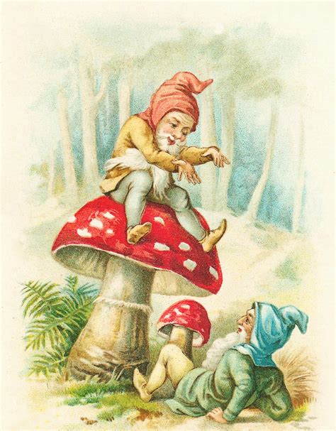 Elves On Mushroom Clipart