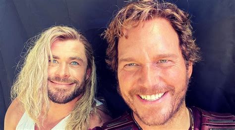 Thor Love And Thunders Comical Set Photo Features Chris Hemsworth And