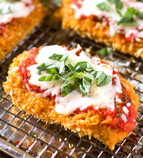 Place cutlets on plates with salad and tomatoes. Baked Carbless Chicken Parmasean - The New Perfect