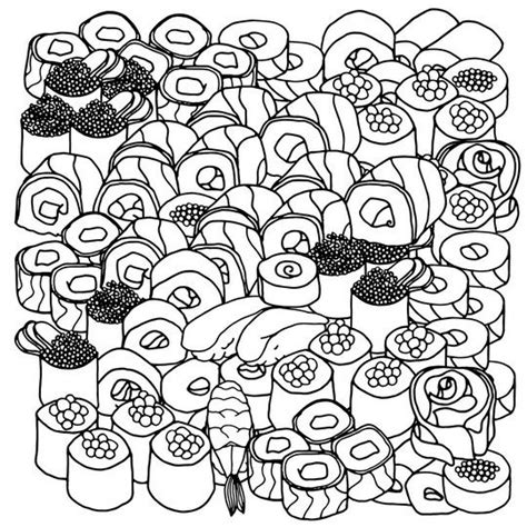 Use these images to quickly print coloring pages. Sushi Rolls | Coloring canvas, Sushi rolls, Coloring book art