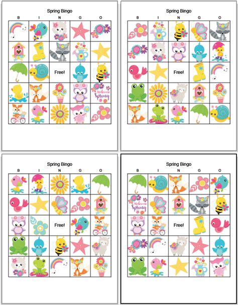 Free Printable Spring Bingo Cards Printable Templates