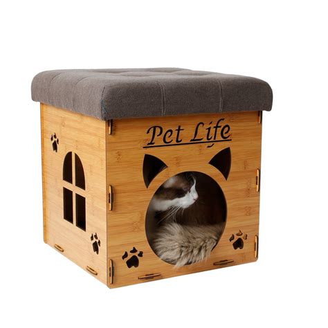 Pet Life Collapsible Folding Kitty Cat House Furniture Ottoman