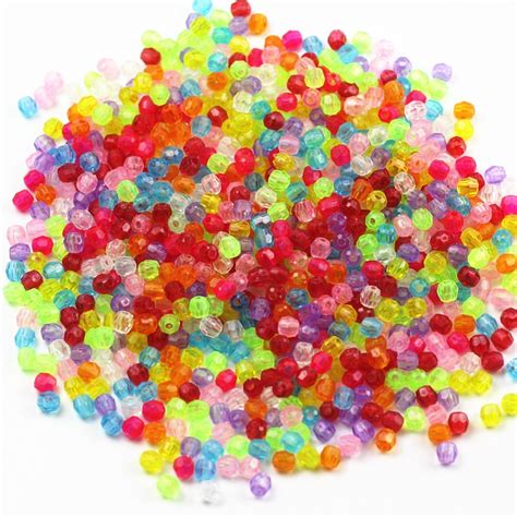 Pz9 Doreenbeads 500pcs Mixed Acrylic Faceted Round Spacer Beads 6mm28
