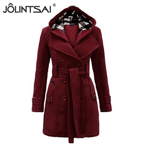 6 Colors 2018 New Autumn Winter Women Coat Double Breasted Hooded
