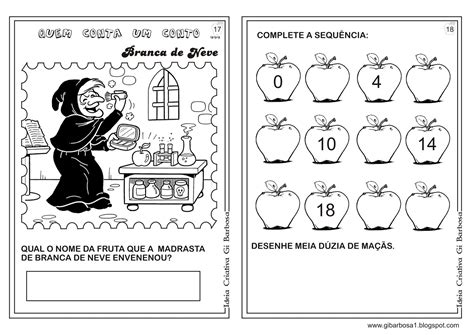 Atividades Branca De Neve E Os Sete Anoes Educação Infantil