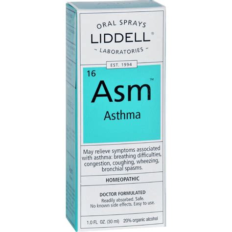 Liddell Homeopathic Asthma Asm Oral Spray 1 Oz Asthma Treatment
