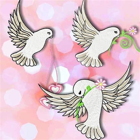 Wedding Doves Wedding Doves Birds Embroidery Designs Embroidery