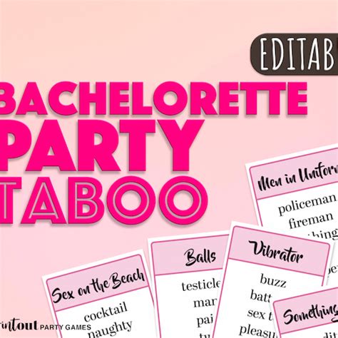 Bachelorette Party Game Dont Say 48 Editable Cards Etsy