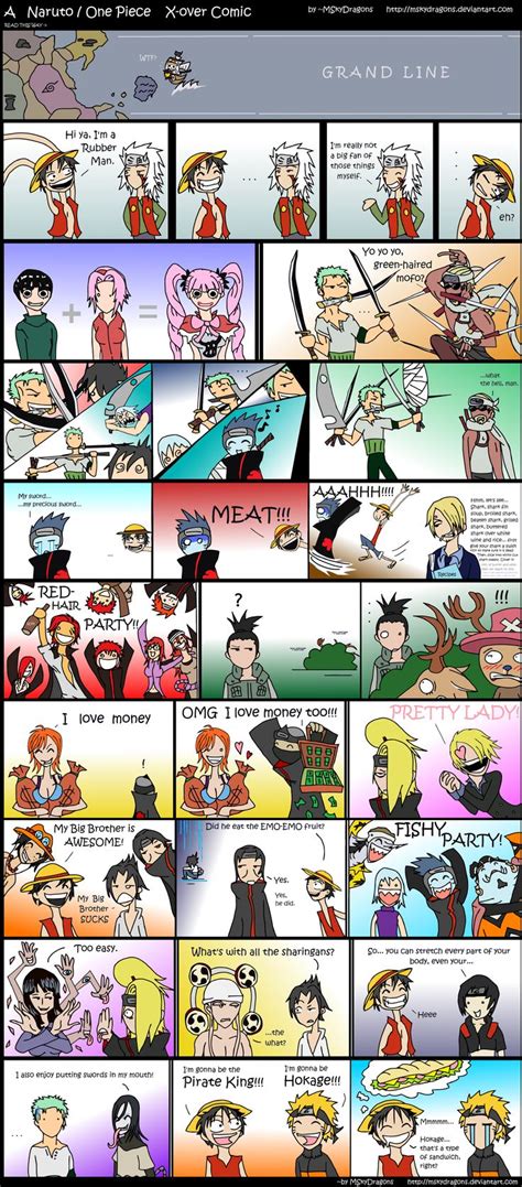One Piece And Naruto One Piece Funny Anime Funny One Piece Crossover