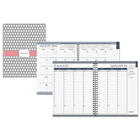 Recycled Academic Monthlyweekly Hard Cover Planner 7 X 9 Dots