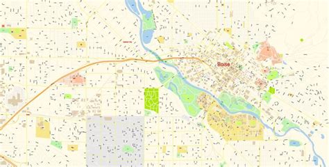 Boise Idaho Us Pdf Map Vector Exact City Plan Detailed Street Map