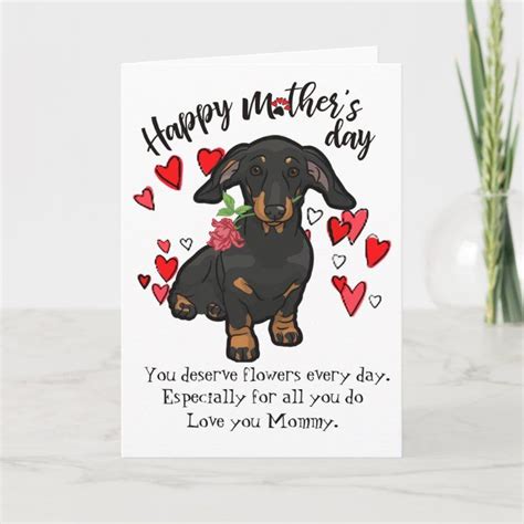 Happy Mothers Day From Your Dachshund Dog Card Zazzle Happy