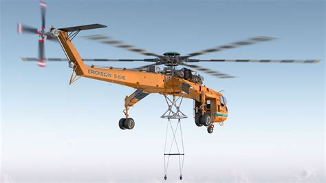 Helicóptero de carga pesada Sikorsky S Skycrane naranja Modelo D ds blend c d