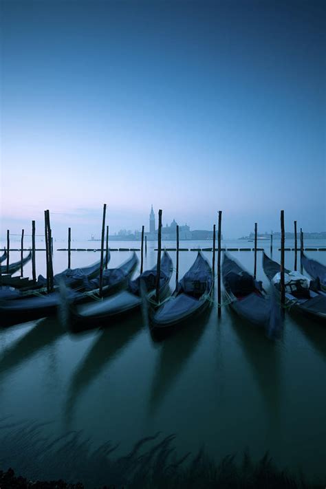 Row Of Gondolas At Sunrise In Venice 2 By Matteo Colombo
