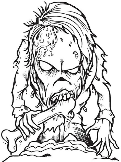 Zombie Walking Halloween Adult Coloring Pages Free Printable Zombie