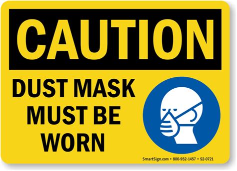 Dust Mask Required Signs Dust Respirator Signs