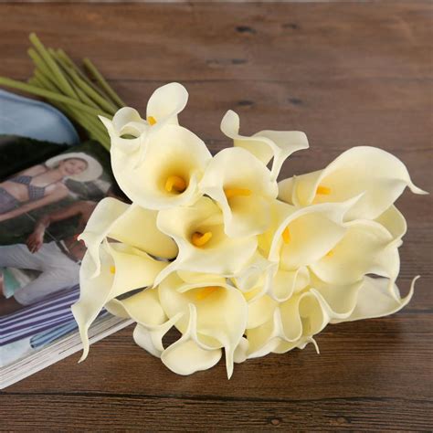 Head White Calla Lily Artificial Bridal Wedding Bouquet Head Latex